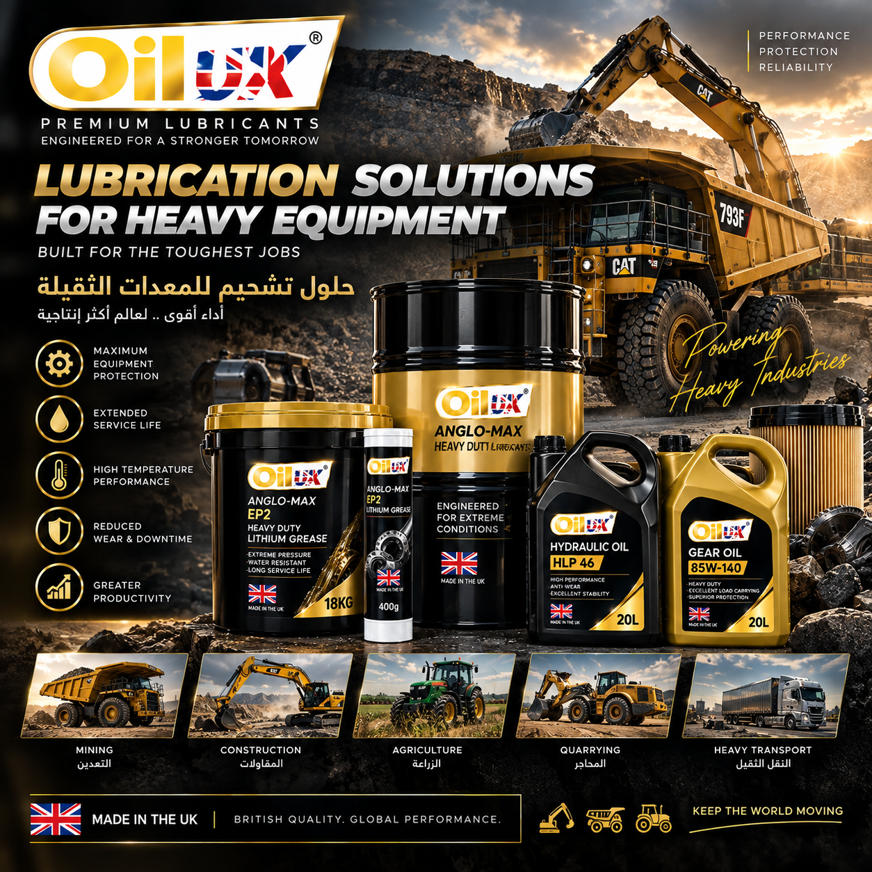 حلول تشحيم للمعدات الثقيلة